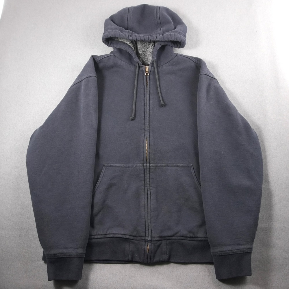 Vintage LL Bean Men's Fleece Lined Zip Up Hoodie Sweatshirt Workwear Minimalist